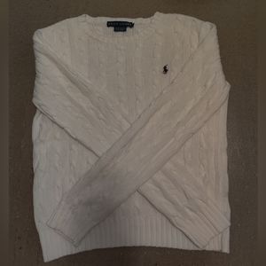 White Ralph Lauren Black Label Cable Knit Sweater